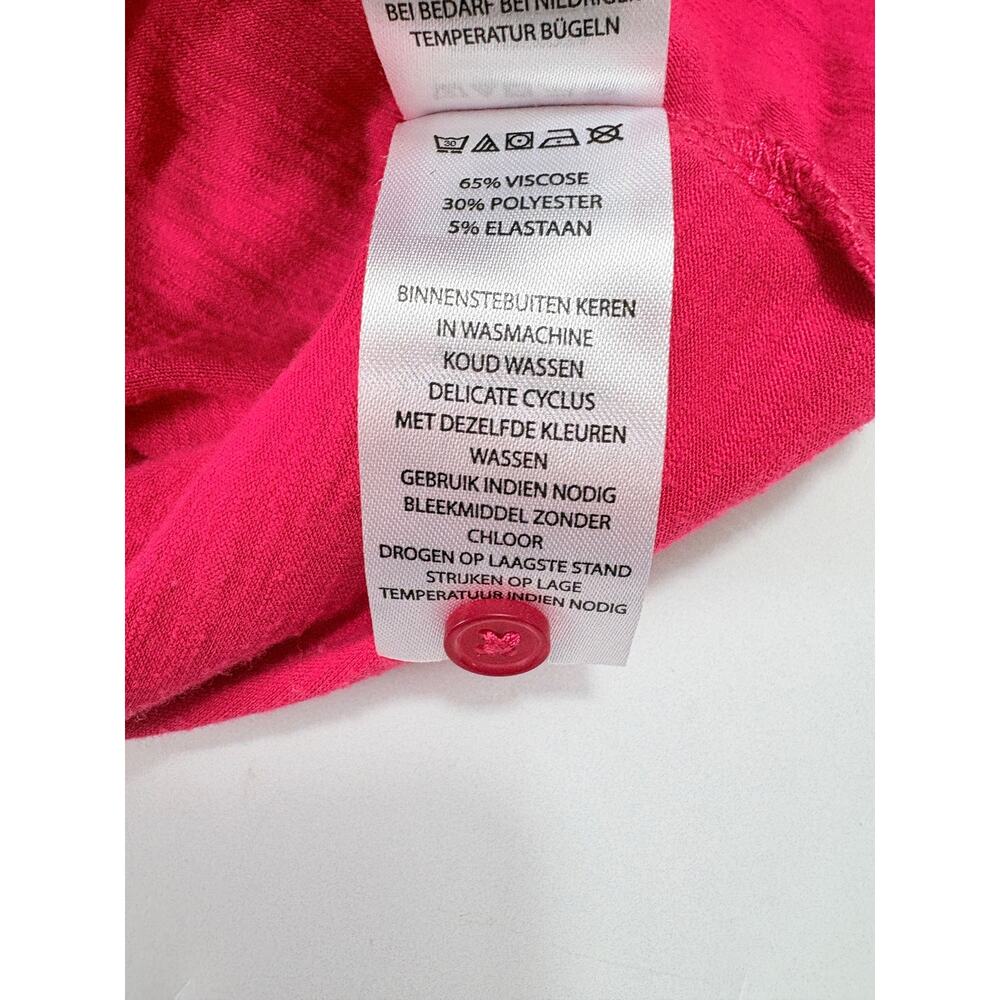 Rachel Zoe Tie Front Top Red Coral Button Front Lightweight Summer Vacation- M - Picture 9 of 12